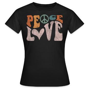 Amour de la paix, paix - T-shirt Femme - noir - Devant - AI Model Female 172 dark (172cm)