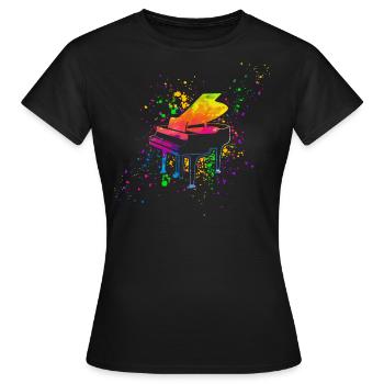 Piano, Pianist - Frauen T-Shirt - Schwarz - Vorne - AI Model Female 172 dark (172cm)