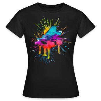Piano, Pianist - Frauen T-Shirt - Schwarz - Vorne - AI Model Female 172 dark (172cm)
