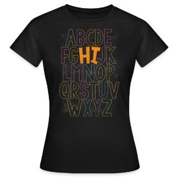 ABCs Hello Kindergarten Back to School - Women's T-Shirt - black - Front - AI Model Female 172 dark (172cm)
