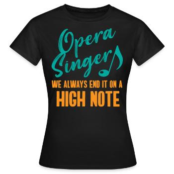Opera singer, voice, opera - Women's T-Shirt - black - Front - AI Model Female 172 dark (172cm)