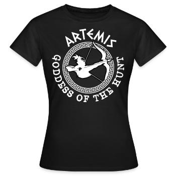Artemis God, Greek God - Women's T-Shirt - black - Front - AI Model Female 172 dark (172cm)