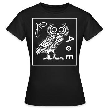 Hibou d’Athéna, mythologie grecque - T-shirt Femme - noir - Devant - AI Model Female 172 dark (172cm)