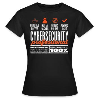 Expert en cybersécurité - T-shirt Femme - noir - Devant - AI Model Female 172 dark (172cm)