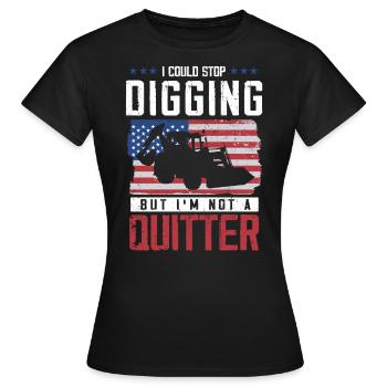 Baggerfahrer, Grabe Sachen Aus - Frauen T-Shirt - Schwarz - Vorne - AI Model Female 172 dark (172cm)
