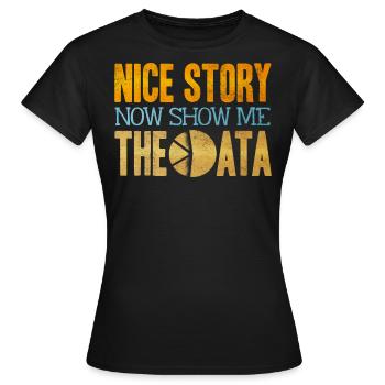 Analyste de données, Ingénieur de données - T-shirt Femme - noir - Devant - AI Model Female 172 dark (172cm)