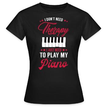 Pianiste, Instrument de musique, Pianiste - T-shirt Femme - noir - Devant - AI Model Female 172 dark (172cm)
