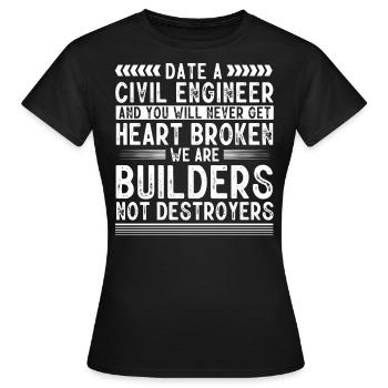 Ingénieur civil, Génie civil - T-shirt Femme - noir - Devant - AI Model Female 172 dark (172cm)