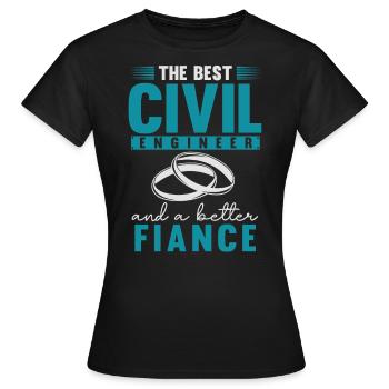 Ingénieur civil, Génie civil - T-shirt Femme - noir - Devant - AI Model Female 172 dark (172cm)