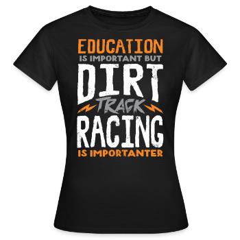 Course sur piste de terre - T-shirt Femme - noir - Devant - AI Model Female 172 dark (172cm)
