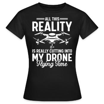 Drones, drones, drones volants - T-shirt Femme - noir - Devant - AI Model Female 172 dark (172cm)