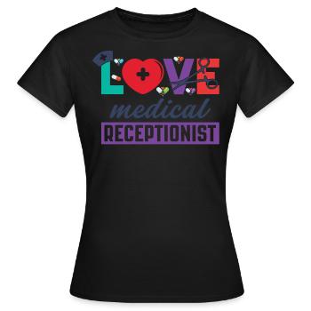 Medical receptionist - Women's T-Shirt - black - Front - AI Model Female 172 dark (172cm)