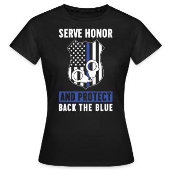 Appreciation of the policeman - Women's T-Shirt - black - Front - AI Model Female 172 dark (172cm)