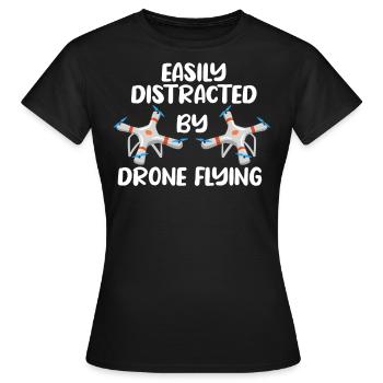 Drone volant, drones, drones, modèles réduits d’avions - T-shirt Femme - noir - Devant - AI Model Female 172 dark (172cm)