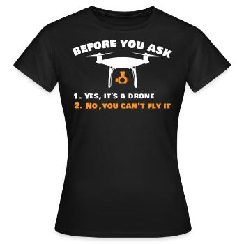 Drone volant, drones, drones, modèles réduits d’avions - T-shirt Femme - noir - Devant - AI Model Female 172 dark (172cm)