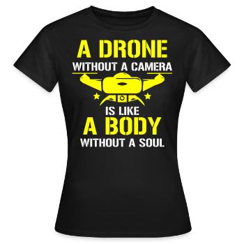 Drone volant, drones, drones, modèles réduits d’avions - T-shirt Femme - noir - Devant - AI Model Female 172 dark (172cm)
