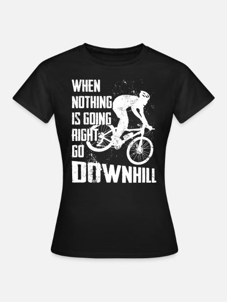 MTB, Mountainbike - Dame-T-shirt - sort