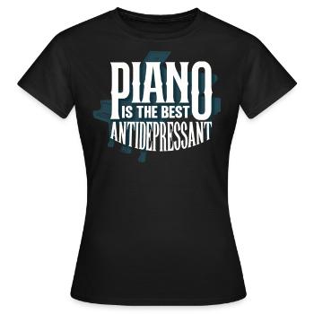 Pianiste, professeur de piano, pianiste, - T-shirt Femme - noir - Devant - AI Model Female 172 dark (172cm)