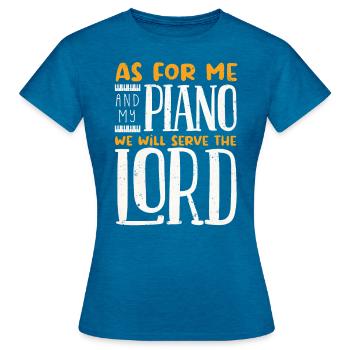 Pianiste, professeur de piano, pianiste, - T-shirt Femme - bleu saphir antique chiné - Devant - AI Model Female 172 dark (172cm)