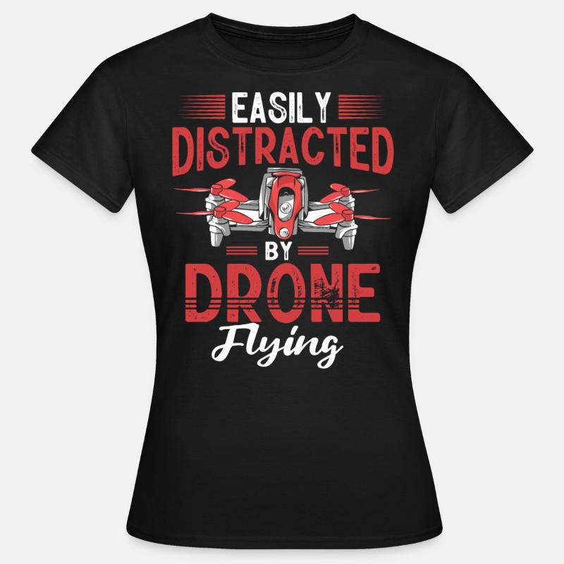 Drone flying, aerial drones, multicopters, drones - Women's T-Shirt - black