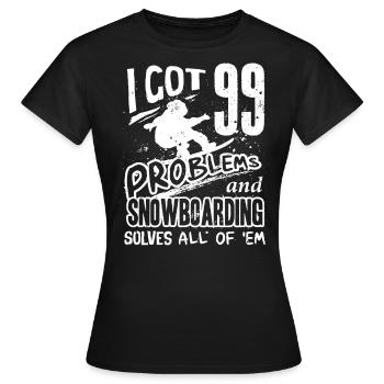 Snowboarders, Vacances snowboard, Matériel de snowboard - T-shirt Femme - noir - Devant - AI Model Female 172 dark (172cm)