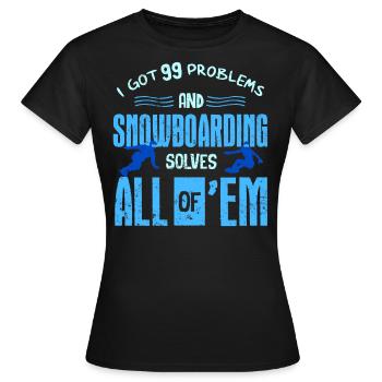Snowboarders, Vacances snowboard, Matériel de snowboard - T-shirt Femme - noir - Devant - AI Model Female 172 dark (172cm)