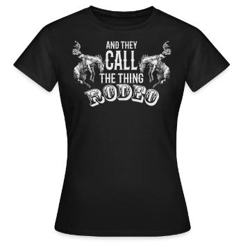 Rodeo, Verzierungen, Country, Cowboys - Frauen T-Shirt - Schwarz - Vorne - AI Model Female 172 dark (172cm)