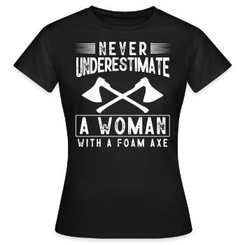 Larp, Larping, Role Play - Women's T-Shirt - black - Front - AI Model Female 172 dark (172cm)