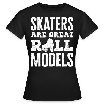 Skaten, Rollschuhlaufen - Frauen T-Shirt - Schwarz - Vorne - AI Model Female 172 dark (172cm)