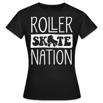 Skaten, Rollschuhlaufen - Frauen T-Shirt - Schwarz - Vorne - AI Model Female 172 dark (172cm)