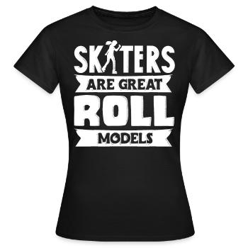 Skaten, Rollschuhlaufen - Frauen T-Shirt - Schwarz - Vorne - AI Model Female 172 dark (172cm)