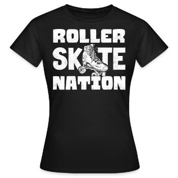 Skaten, Rollschuhlaufen - Frauen T-Shirt - Schwarz - Vorne - AI Model Female 172 dark (172cm)
