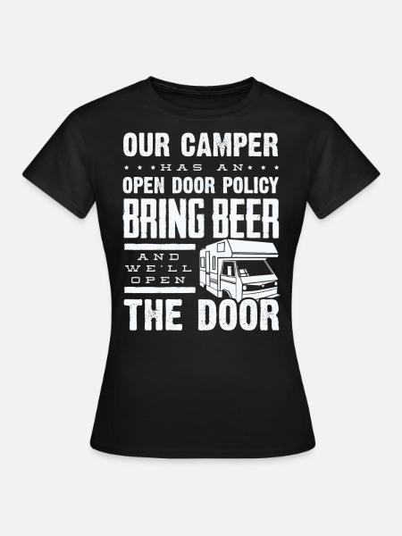 Wohnmobil, Wohnmobil, Wohnmobilcamping - T-shirt dam - svart