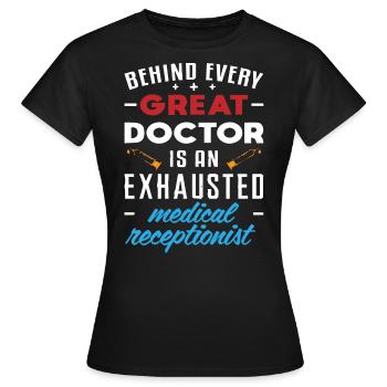 Medical receptionist - Women's T-Shirt - black - Front - AI Model Female 172 dark (172cm)