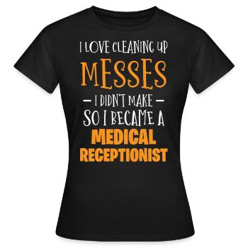 Medical receptionist - Women's T-Shirt - black - Front - AI Model Female 172 dark (172cm)