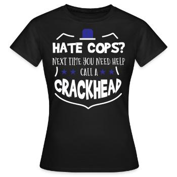 Costume d’uniforme de policier - T-shirt Femme - noir - Devant - AI Model Female 172 dark (172cm)