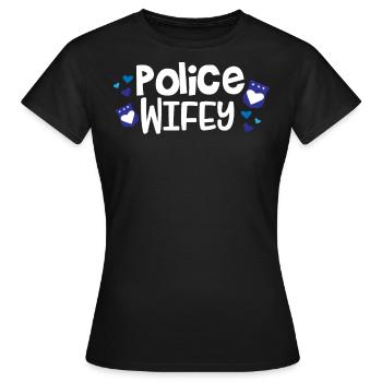 Costume d’uniforme de policier - T-shirt Femme - noir - Devant - AI Model Female 172 dark (172cm)