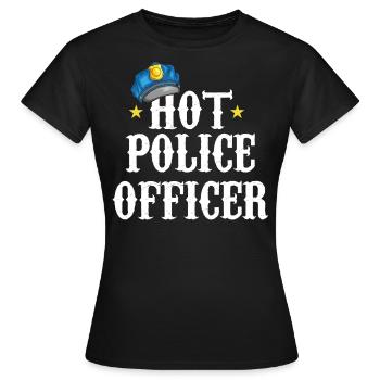 Costume d’uniforme de policier - T-shirt Femme - noir - Devant - AI Model Female 172 dark (172cm)