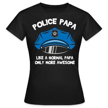 Costume d’uniforme de policier - T-shirt Femme - noir - Devant - AI Model Female 172 dark (172cm)