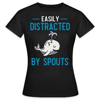 Whales, whales, whale watching, whale watching - Women's T-Shirt - black - Front - AI Model Female 172 dark (172cm)