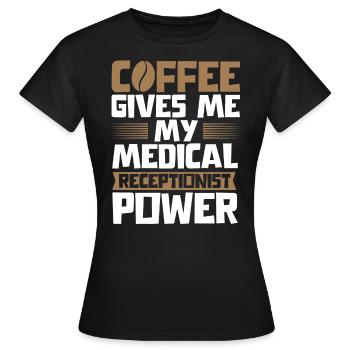Assistante médicale, réceptionniste - T-shirt Femme - noir - Devant - AI Model Female 172 dark (172cm)