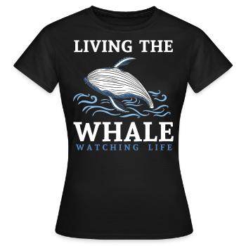 Whales, whales, whale watching, whale watching - Women's T-Shirt - black - Front - AI Model Female 172 dark (172cm)