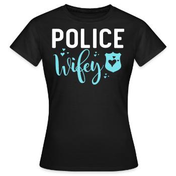 Policeman Costume - Women's T-Shirt - black - Front - AI Model Female 172 dark (172cm)