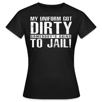 Policeman Costume - Women's T-Shirt - black - Front - AI Model Female 172 dark (172cm)