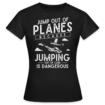 Skydiving, Skydiving - Women's T-Shirt - black - Front - AI Model Female 172 dark (172cm)