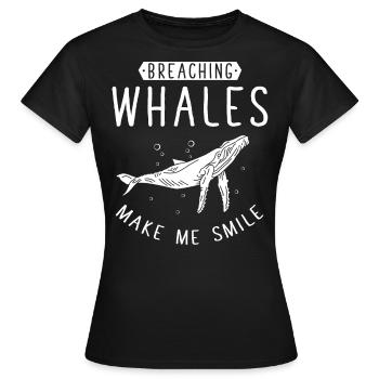 Whales, whales, whale watching, whale watching - Women's T-Shirt - black - Front - AI Model Female 172 dark (172cm)