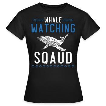 Whales, whales, whale watching, whale watching - Women's T-Shirt - black - Front - AI Model Female 172 dark (172cm)