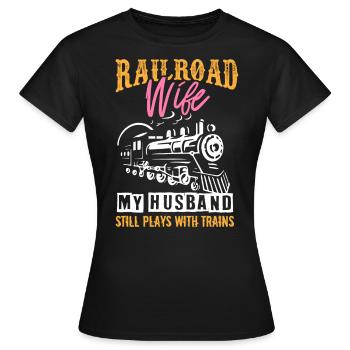 Échelle de chemin de fer, Railfan de chemin de fer - T-shirt Femme - noir - Devant - AI Model Female 172 dark (172cm)