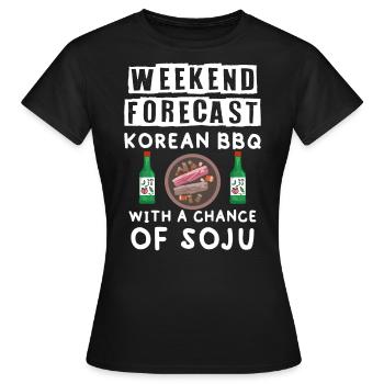 Barbecue coréen, Groupe coréen, Coréen - T-shirt Femme - noir - Devant - AI Model Female 172 dark (172cm)