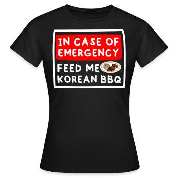 Barbecue coréen, Groupe coréen, Coréen - T-shirt Femme - noir - Devant - AI Model Female 172 dark (172cm)